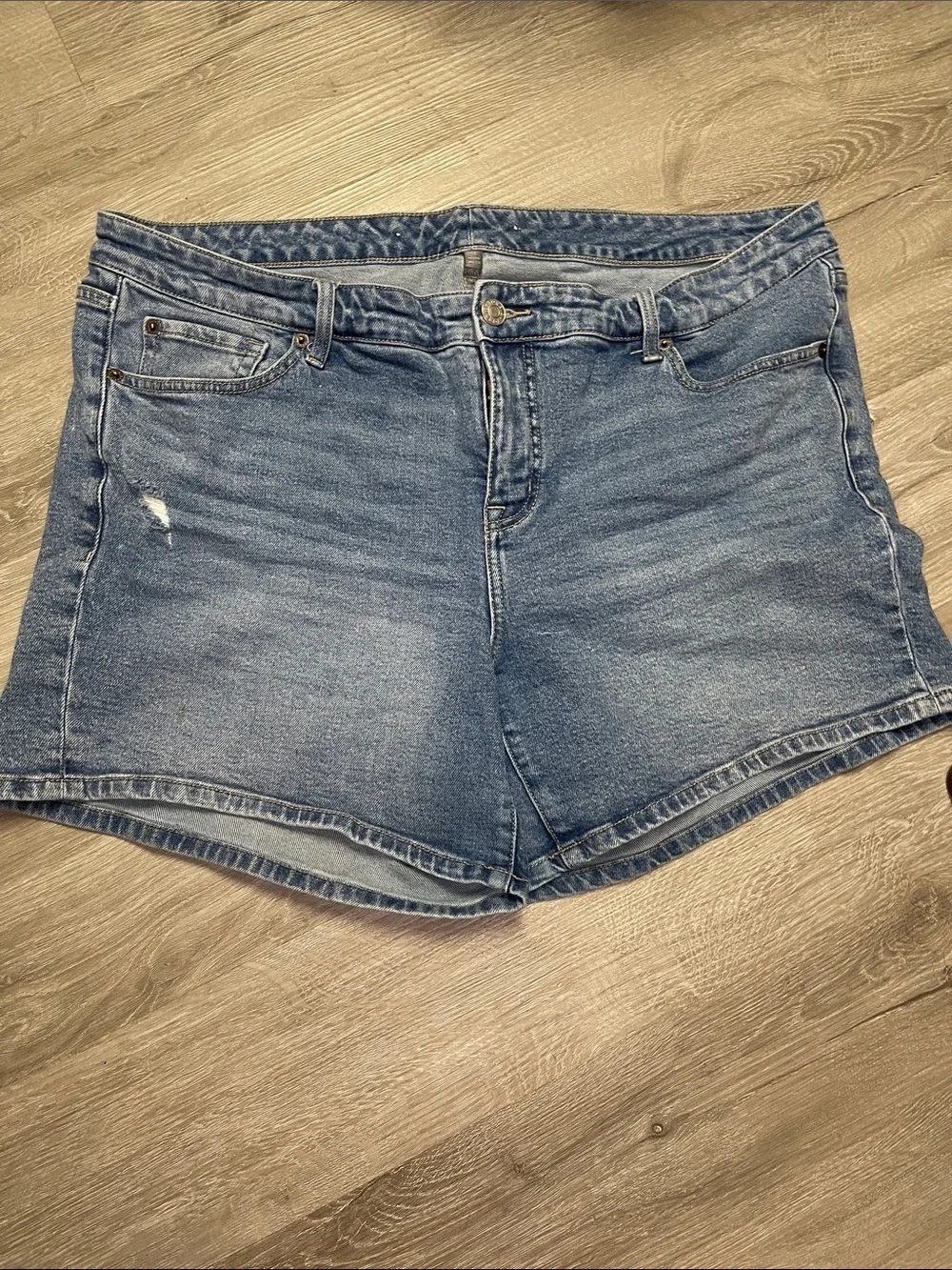 torrid Light Blue Distressed Denim Shorts